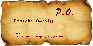 Peszeki Ompoly névjegykártya
